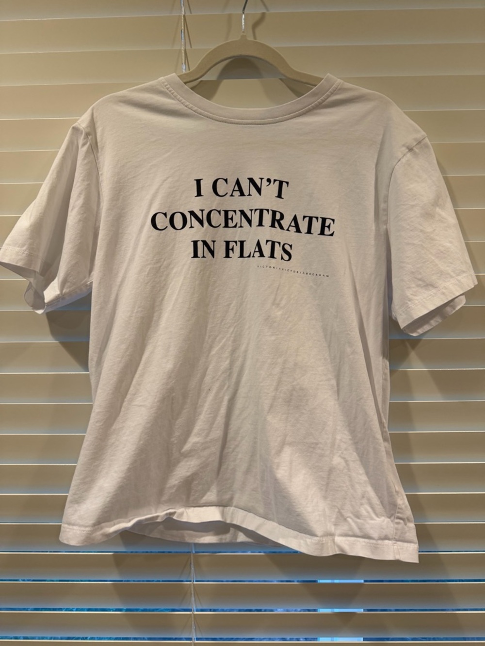 Victoria Beckham White Graphic Tee with Black Text